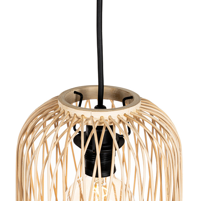 QAZQA Smart buiten hanglamp rotan 3-lichts incl. 3 Wifi G95 - Calamus