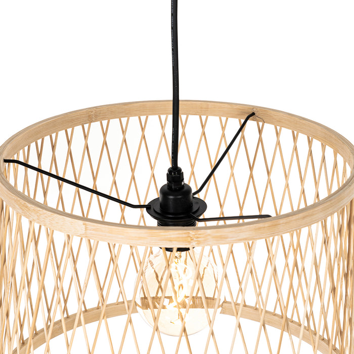 QAZQA Smart buiten hanglamp rotan 3-lichts incl. 3 Wifi G95 - Calamus