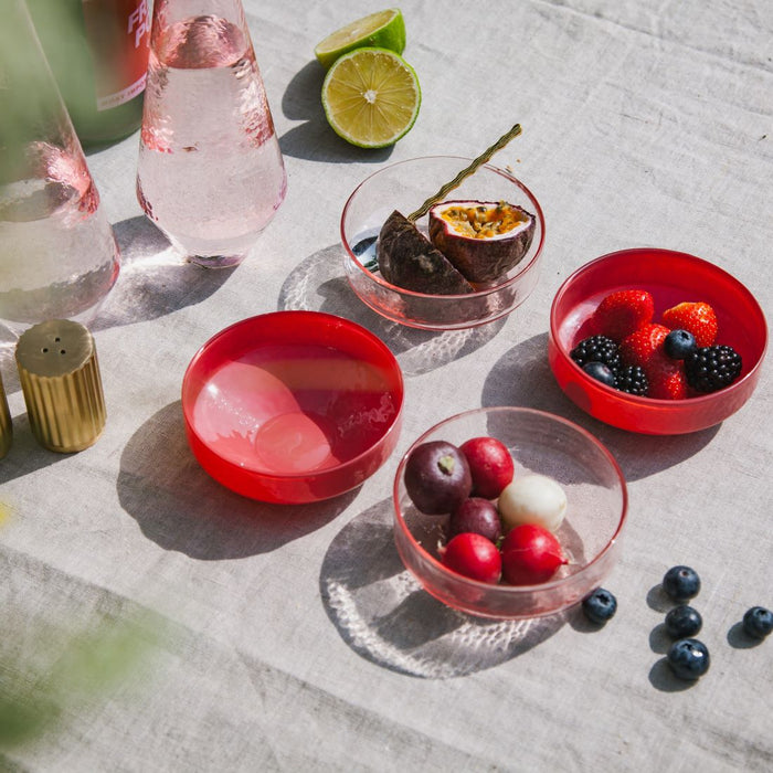 Brût Homeware, Schaaltjes Claude, roze | roze transparant, set van 4