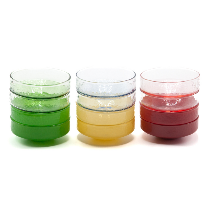 Brût Homeware, Schaaltjes Claude, roze | roze transparant, set van 4