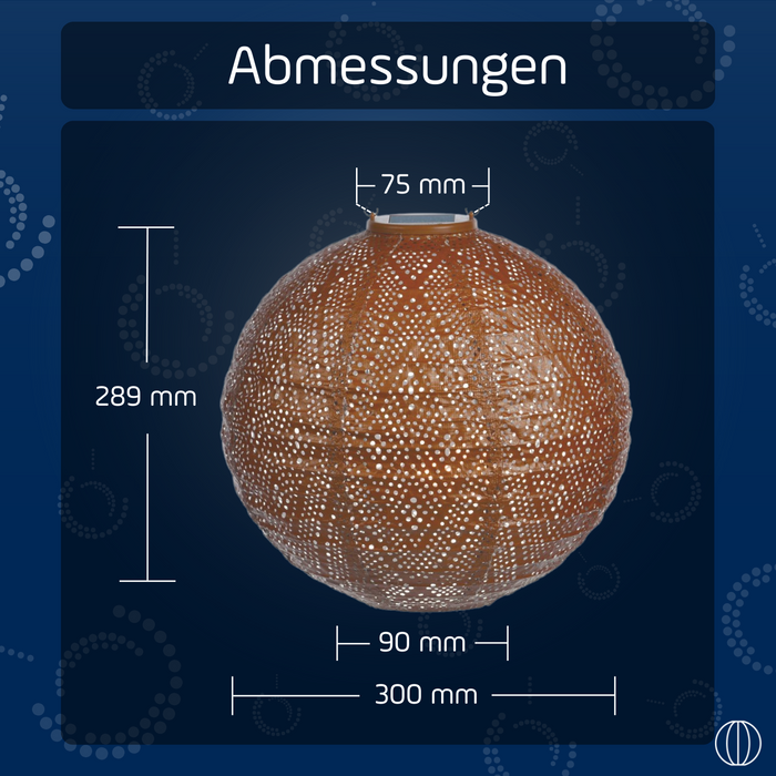 Lumiz Solar tuinverlichting Ikat Rond - 30 cm - Koper