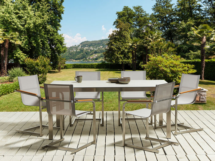 Beliani - COSOLETO - Tuinstoel set van 4 - Beige - Polyester