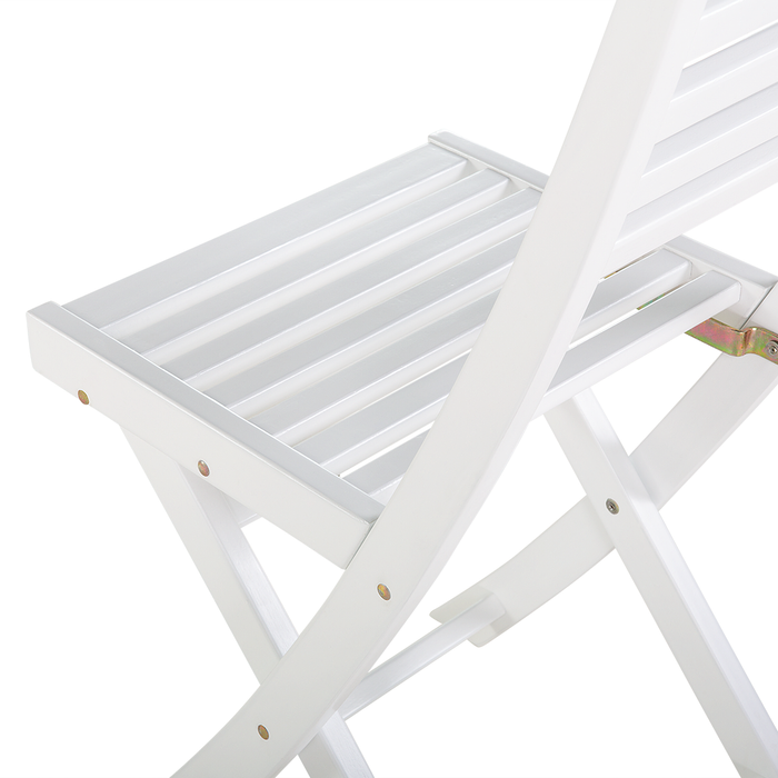 Beliani - FIJI - Bistroset voor 2 - Wit |Blauw - Acaciahout