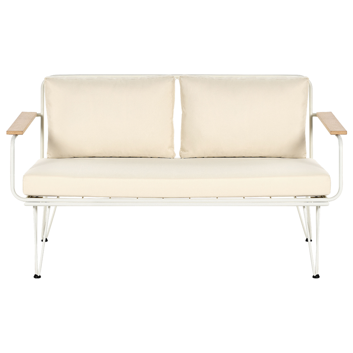 Beliani - MONTESILVANO - Loungeset voor 4 - Wit met Beige - Staal