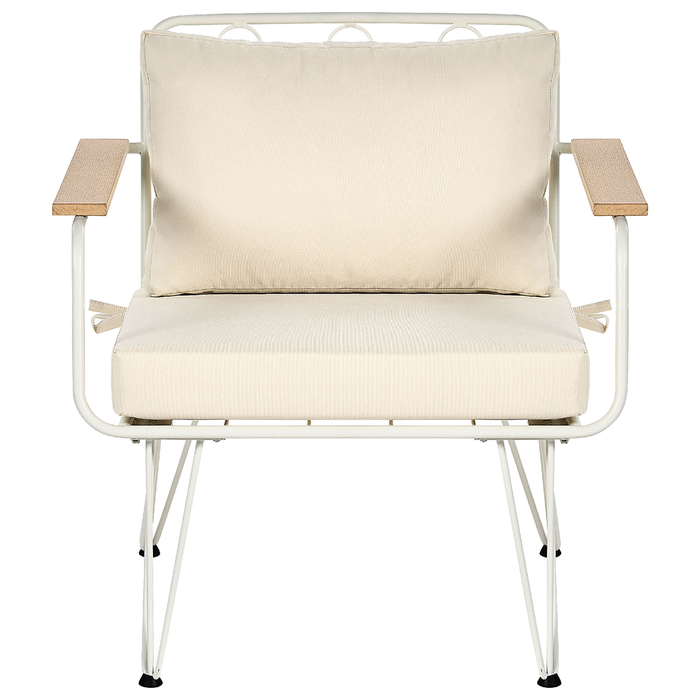 Beliani - MONTESILVANO - Loungeset voor 4 - Wit met Beige - Staal