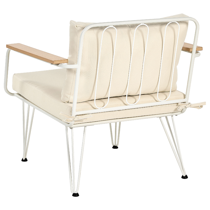 Beliani - MONTESILVANO - Loungeset voor 4 - Wit met Beige - Staal