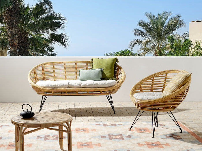 Beliani - MARATEA - Loungeset - Lichtbeige - Rotan