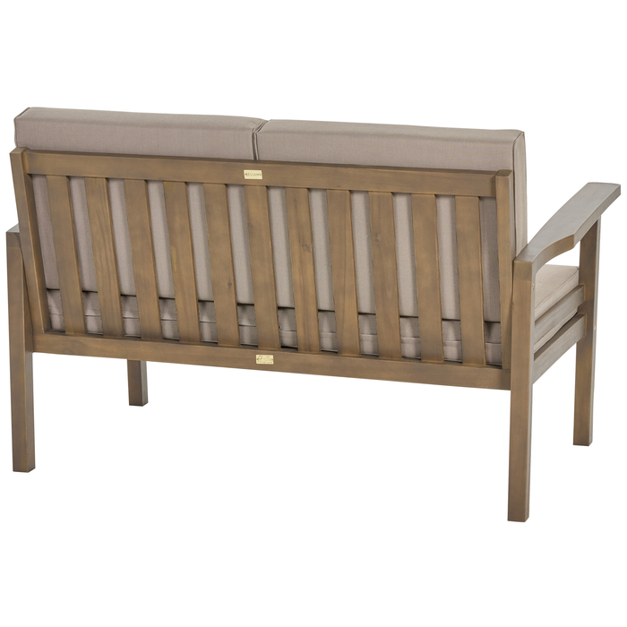 Beliani - MANILA II - Loungeset voor 4 - Donker houtkleur - Acaciahout