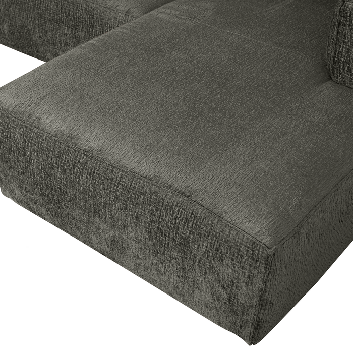 WOOOD Bean Hoekbank met Chaise Longue Rechts - Velvet - Waterplant