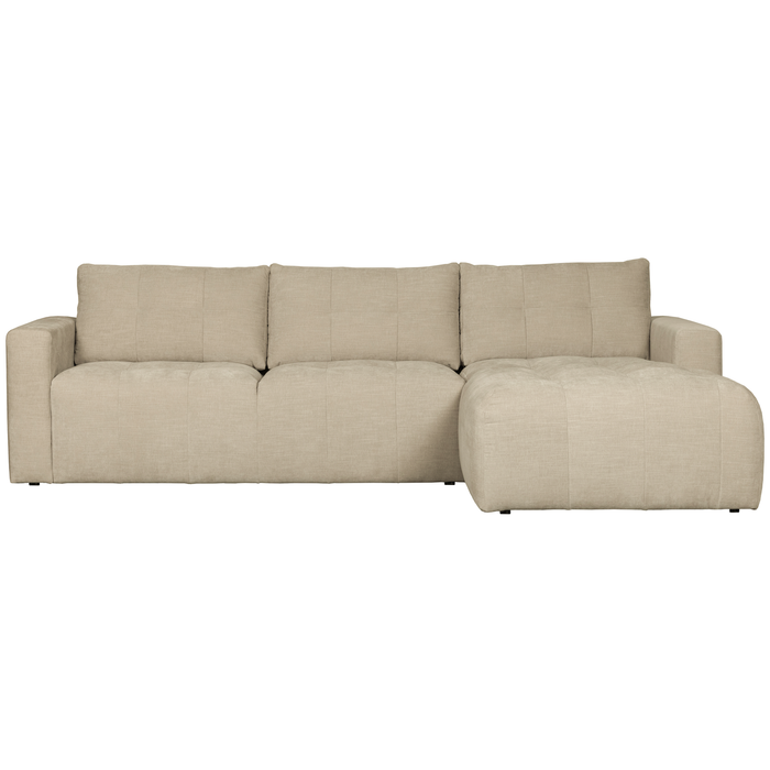 vtwonen Bar Chaise Longue Rechts - Stof - Zand - 87x280x170