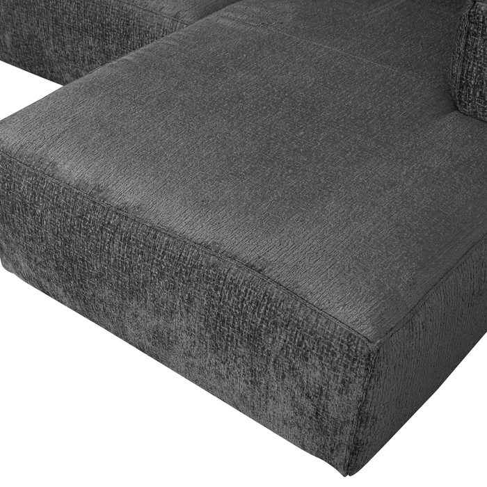 WOOOD Bean Hoekbank met Chaise Longue Rechts - Velvet - Cloud Sky