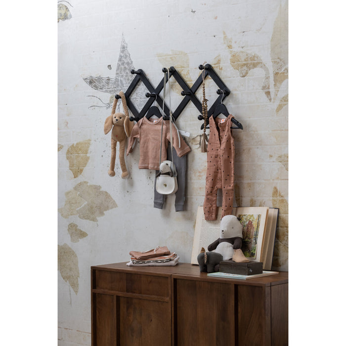 WOOOD Levin Gevouwen Kapstok - Hout - Zwart - Set van 2