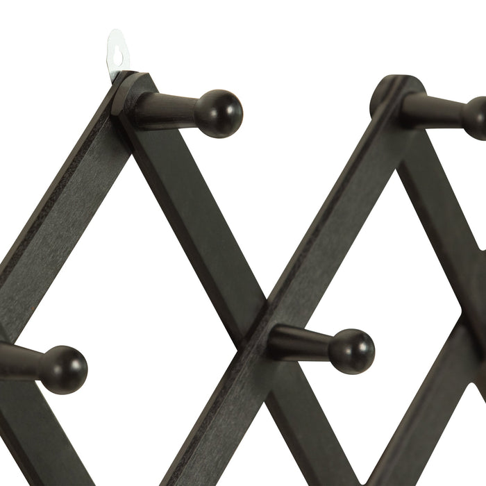 WOOOD Levin Gevouwen Kapstok - Hout - Zwart - Set van 2