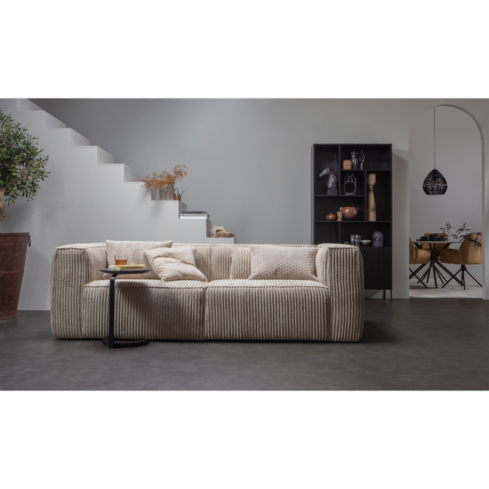 WOOOD Bean 3,5-zitsbank - Ribstof - Travertin