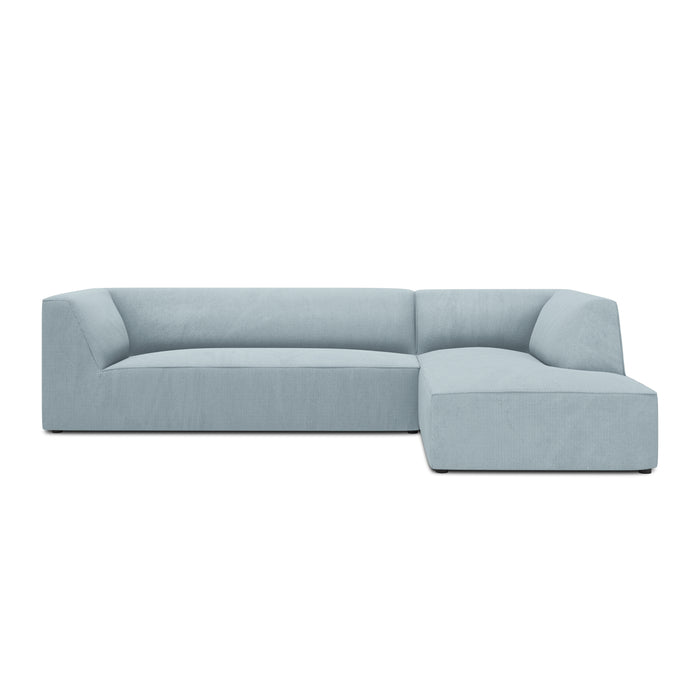 Windsor & Co Sao Hoekbank met Chaise Longue Links - 4-zits - Ribstof - Lichtblauw