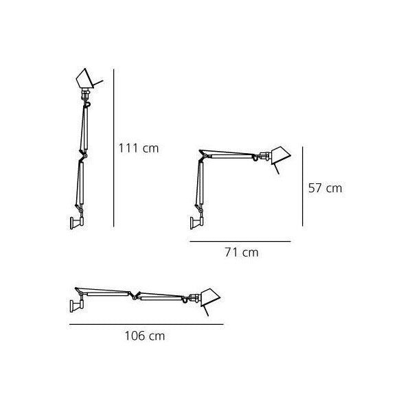Artemide Tolomeo Mini Parete wandlamp retrofit aluminium