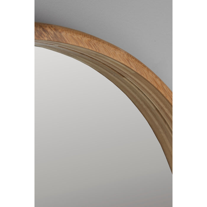 Dutchbone Caroun Spiegel| Wandspiegel Rond Middel 60x60 Hout - Bruin