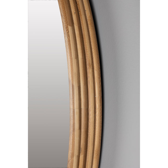Dutchbone Caroun Spiegel| Wandspiegel Rond Middel 60x60 Hout - Bruin