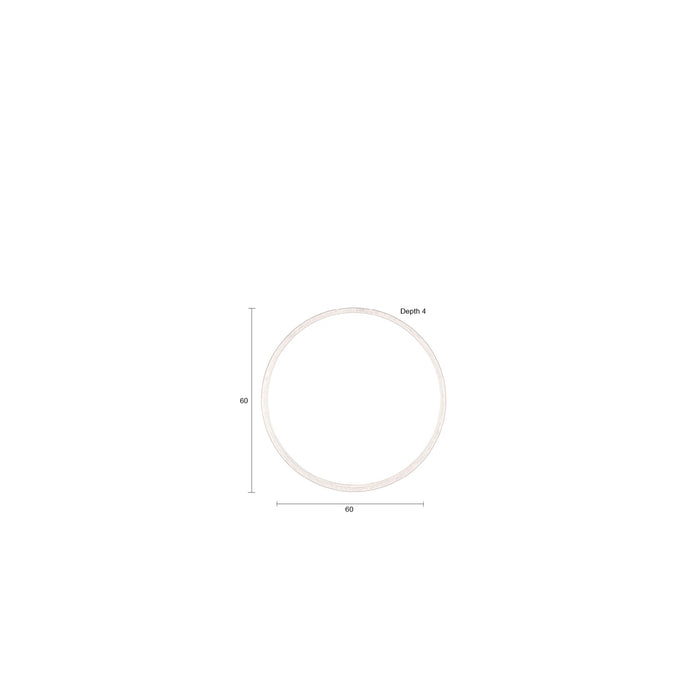 Dutchbone Caroun Spiegel| Wandspiegel Rond Middel 60x60 Hout - Bruin