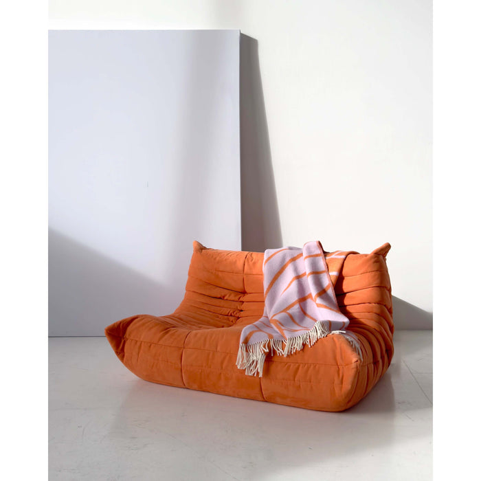 MAISON DEUX Plaid Lines - Lila | Oranje - 130 x 200 cm