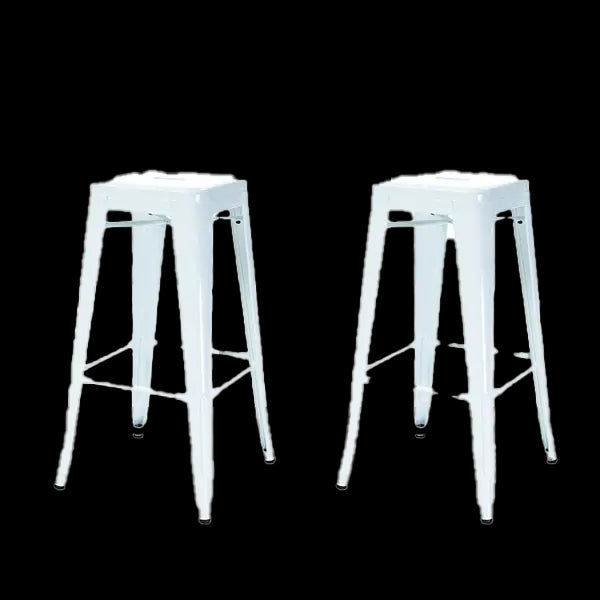 Legend Metalen barkruk wit - 65 cm - set van 2