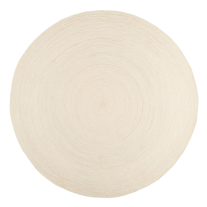 by fonQ Dots Wollen Vloerkleed Ø 240 cm  - Crème