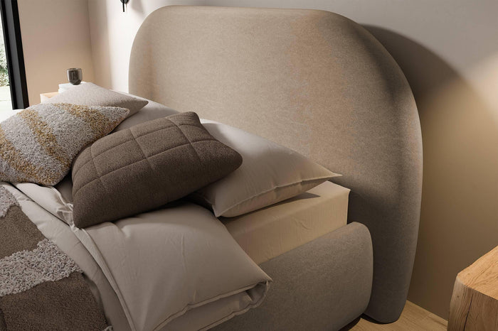 NADUVI Collection Philipa Bedframe - 180 x 200 cm - Fluweel - Lichtbeige