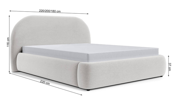 NADUVI Collection Philipa Bedframe - 180 x 200 cm - Fluweel - Lichtbeige