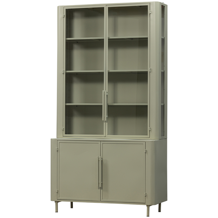 WOOOD Unlock Vitrinekast - Metaal - Greige - 210x110x45