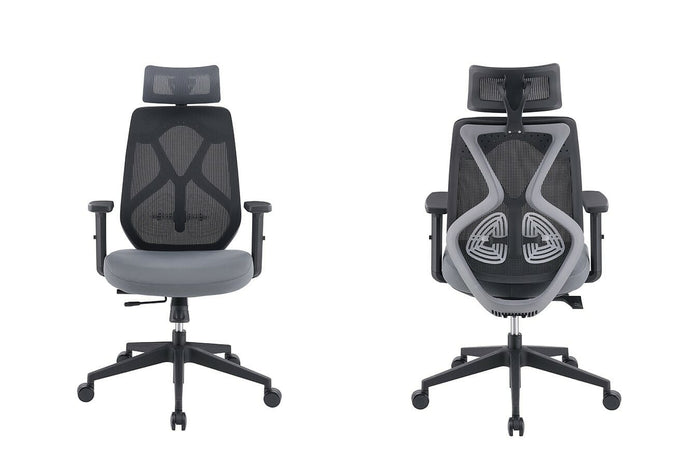 Feel Home - Ergonomische Bureaustoel Verstelbaar - Zwart|Grijs