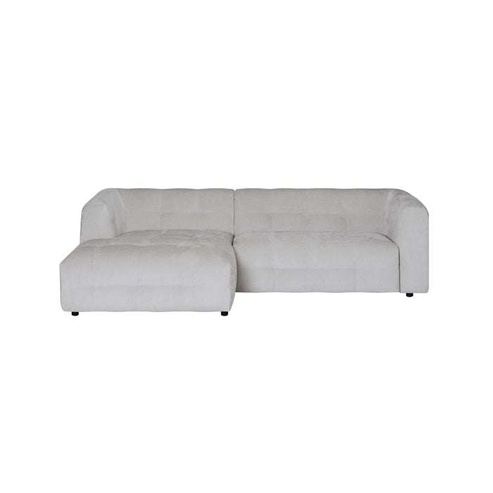 by fonQ Mush Hoekbank met Chaise Longue Links - Chenille - Ivoor