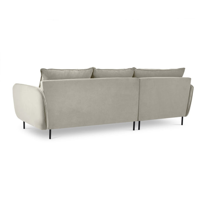 Cosmopolitan Design Vienna Hoekbank met Chaise Longue Links - Velvet - Beige