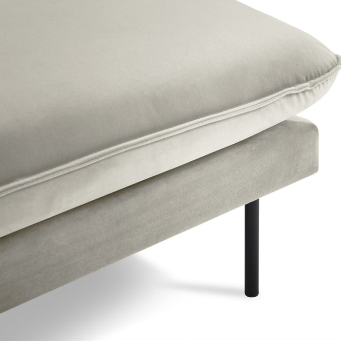 Cosmopolitan Design Vienna Chaise Longue Links - Velvet - Beige