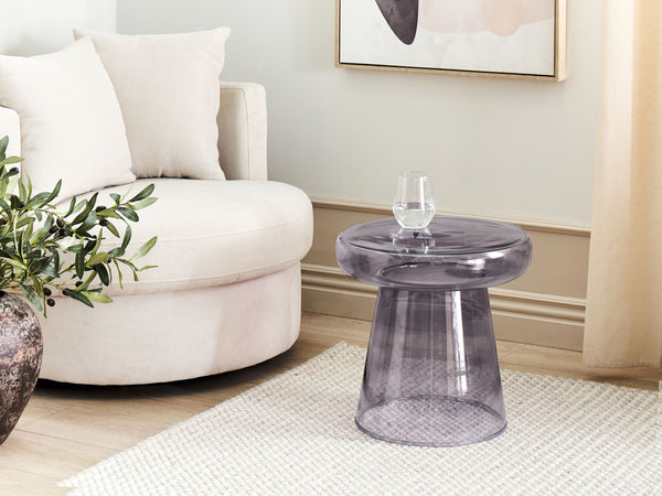 Beliani - CALDERA - Bijzettafel - Grijs - Glas