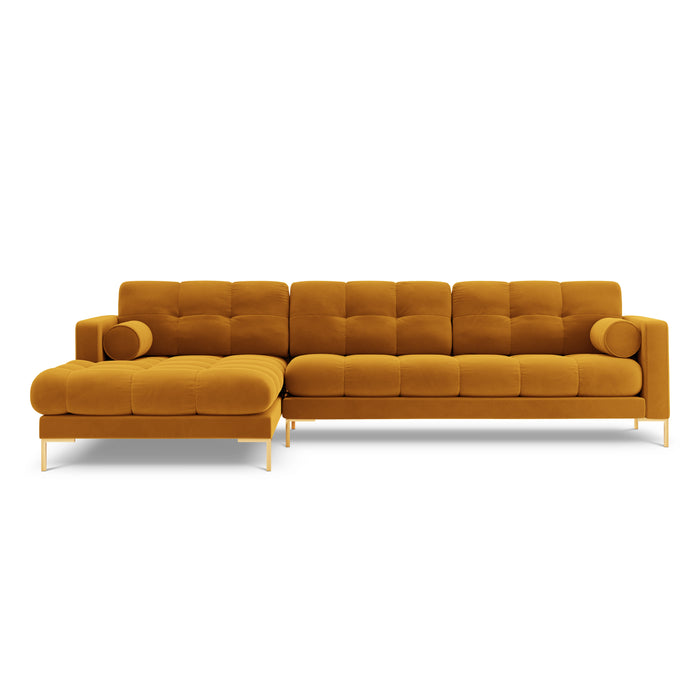 Cosmopolitan Design Bali Hoekbank met Chaise Longue Links - Okergeel / Goud