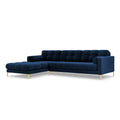 Cosmopolitan Design Bali Hoekbank met Chaise Longue Links - Koningsblauw / Goud
