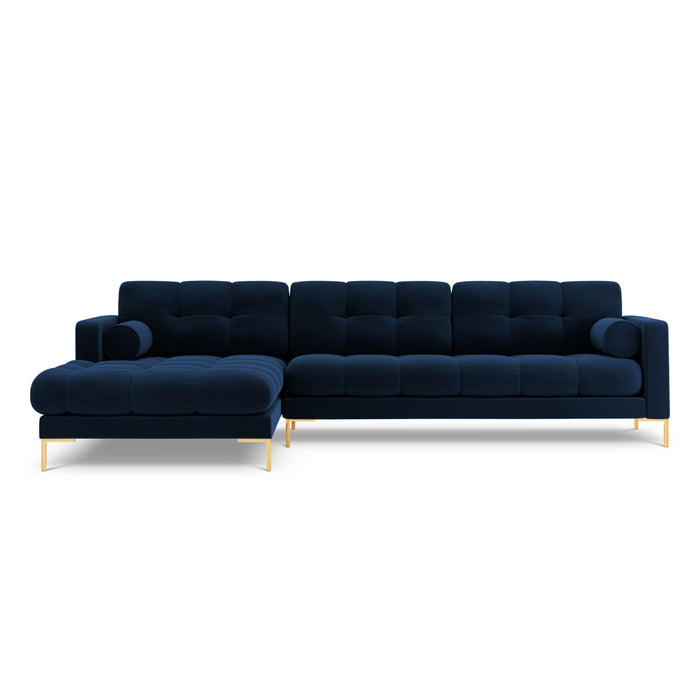 Cosmopolitan Design Bali Hoekbank met Chaise Longue Links - Koningsblauw / Goud