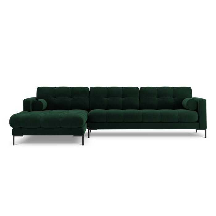 Cosmopolitan Design Bali Hoekbank met Chaise Longue Links - Flessengroen / Zwart