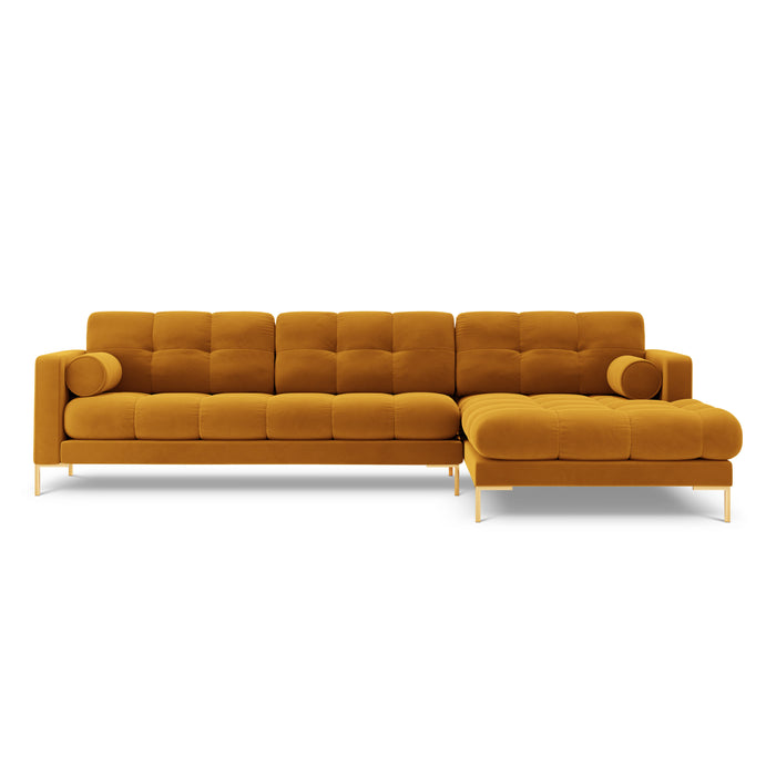 Cosmopolitan Design Bali Hoekbank met Chaise Longue Rechts - Okergeel / Goud