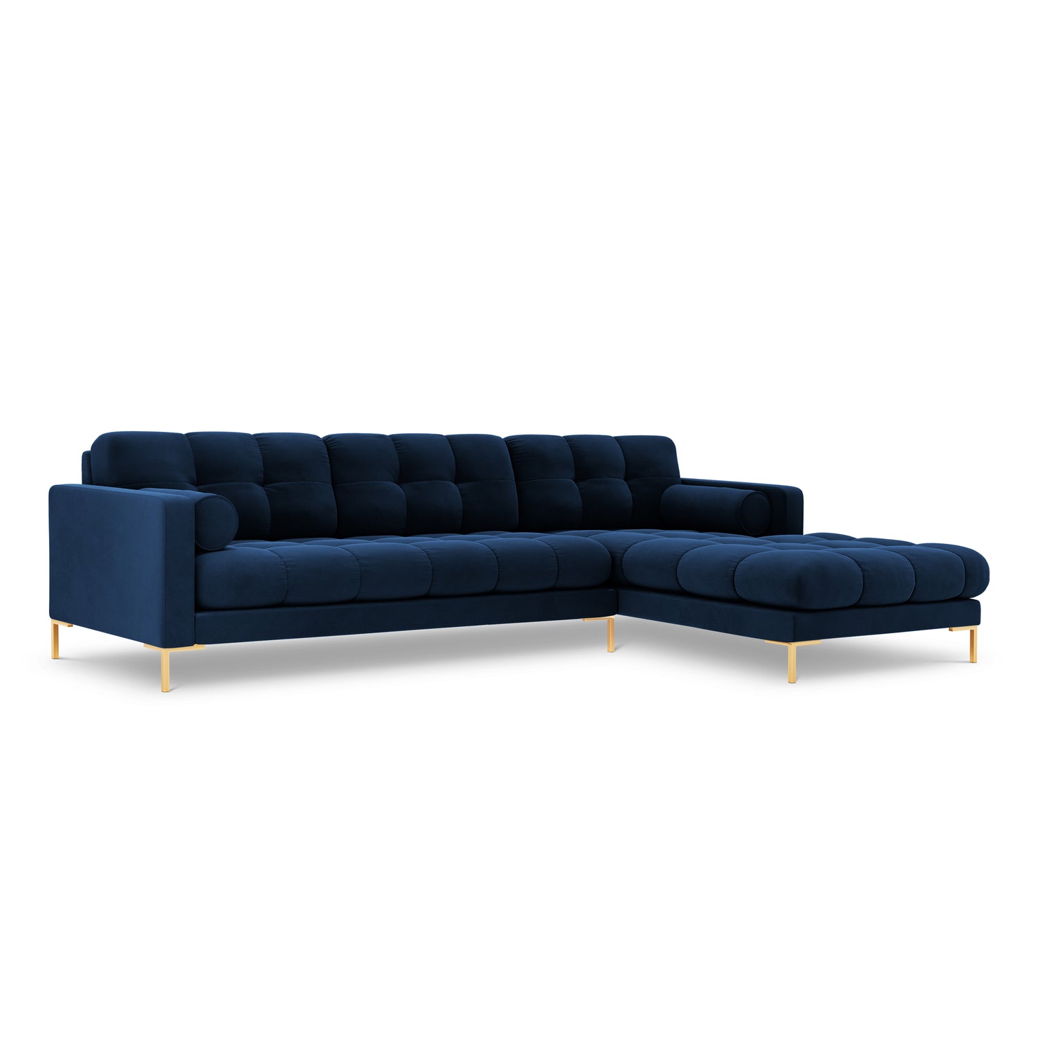 Cosmopolitan Design Bali Hoekbank met Chaise Longue Rechts - Koningsblauw / Goud