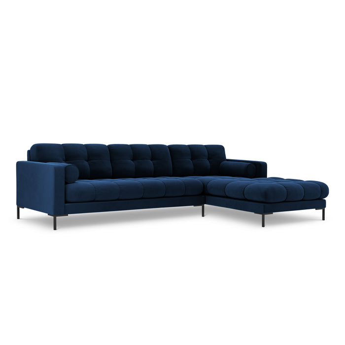 Cosmopolitan Design Bali Hoekbank met Chaise Longue Rechts - Koningsblauw / Zwart