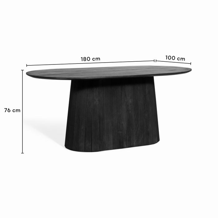 by fonQ Grand Eettafel Donkerbruin Mangohout - 180 x 100 cm