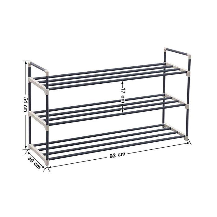 Schoenenrek - stapelbaar - 92x54x30 cm - grijs
