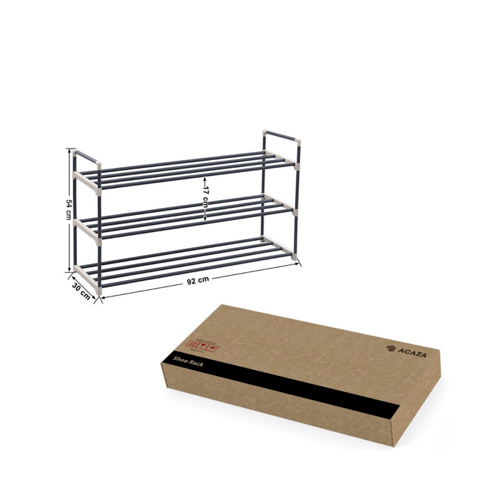 Schoenenrek - stapelbaar - 92x54x30 cm - grijs