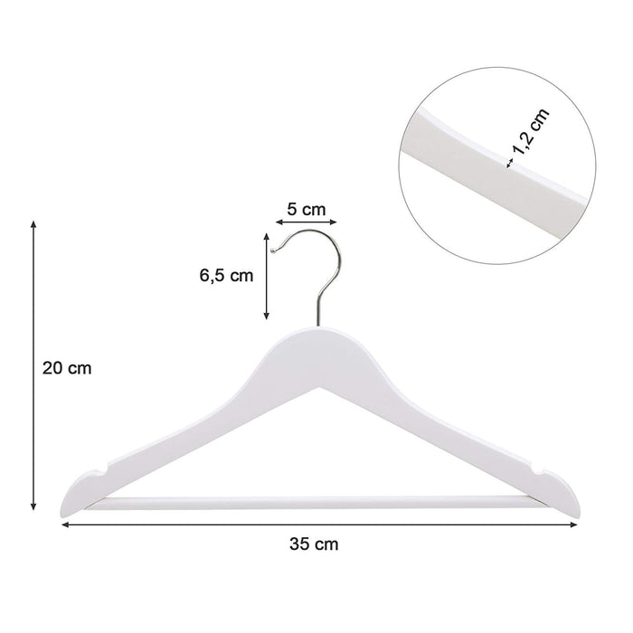 ACAZA Kinder Kledinghanger Wit  - 20 st.