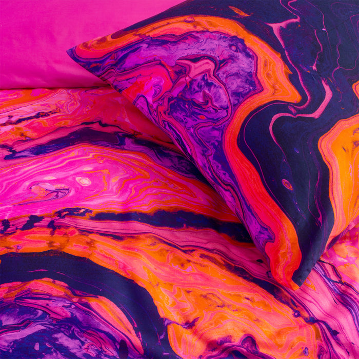 Damai dekbedovertrek Trance - Satijn - 240x200|220 cm - Shocking Pink
