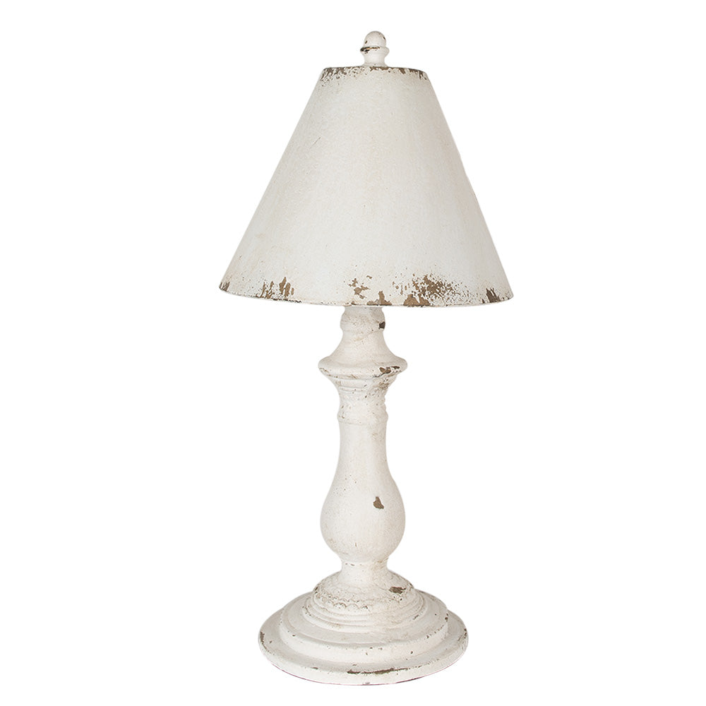 Clayre & Eef Tafellamp Ø 26x55 cm Wit IJzer