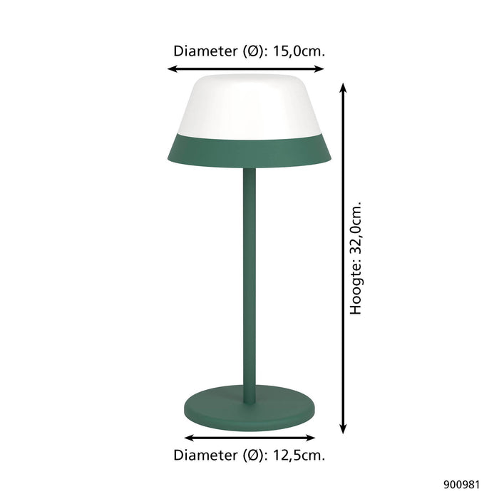 EGLO Meggiano Tafellamp - 32 cm - Groen|Wit