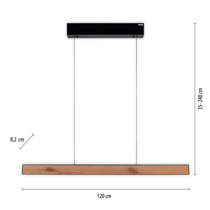 Neuhaus PURE® Hanglamp PURE E-MOTION Black - Wood e-LIFT  120cm incl.