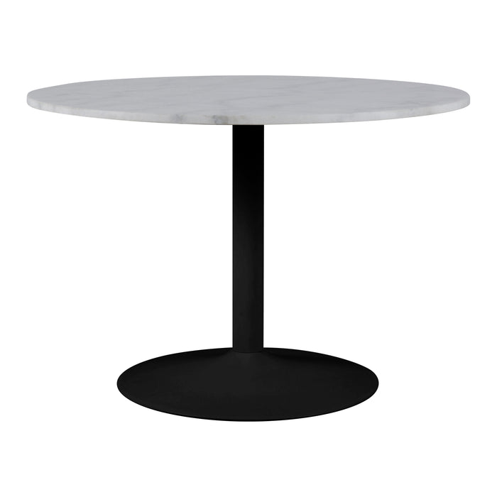 by fonQ Marble Eettafel Marmer - Ø 110 cm - Wit/Zwart